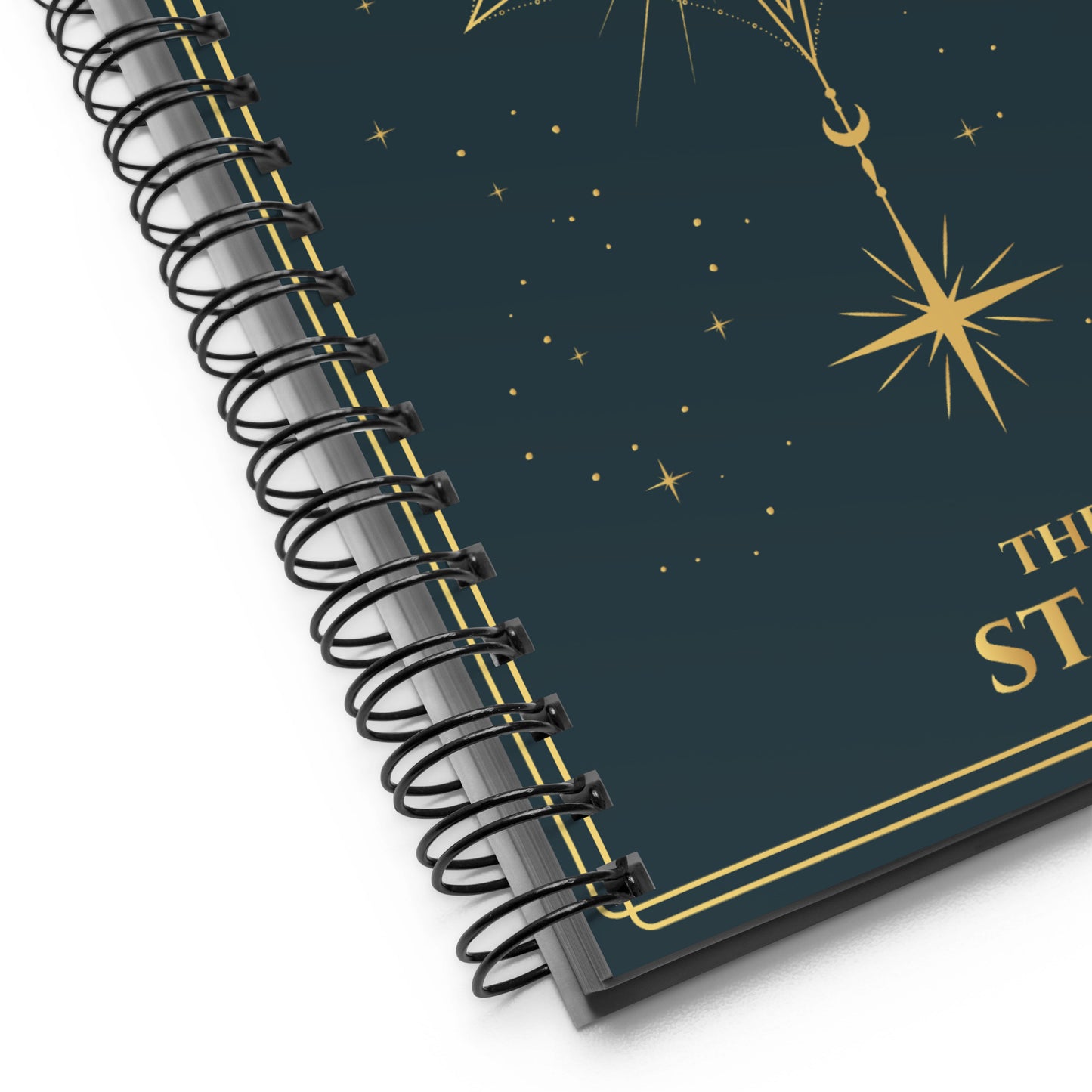 The Star Tarot Card Journal with a Witchy Aesthetic Gold and Blue Tarot Notebook