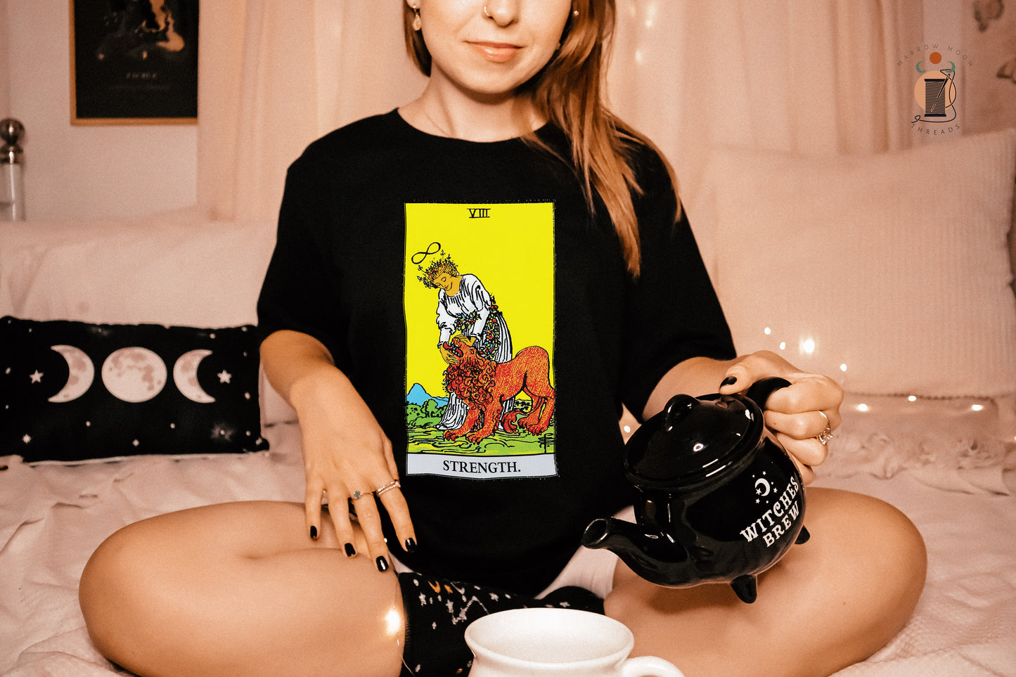 Strength Tarot Card Shirt Dark Academia Gift for Tarot Readers