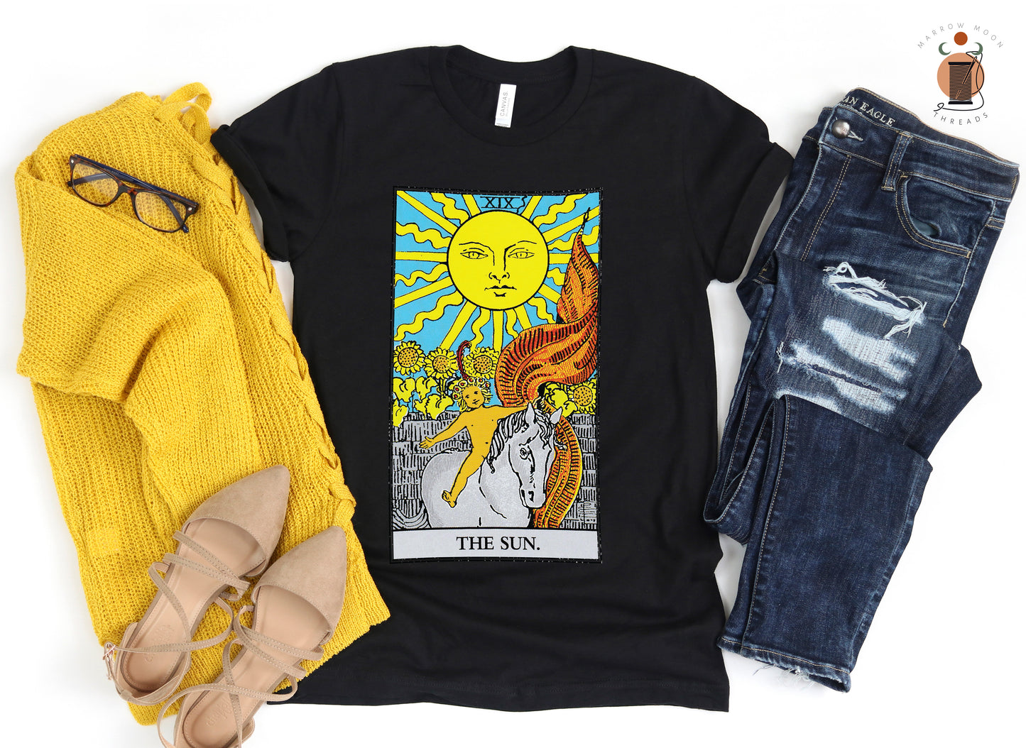 The Sun Tarot Card Shirt Dark Academia Gift for Tarot Readers