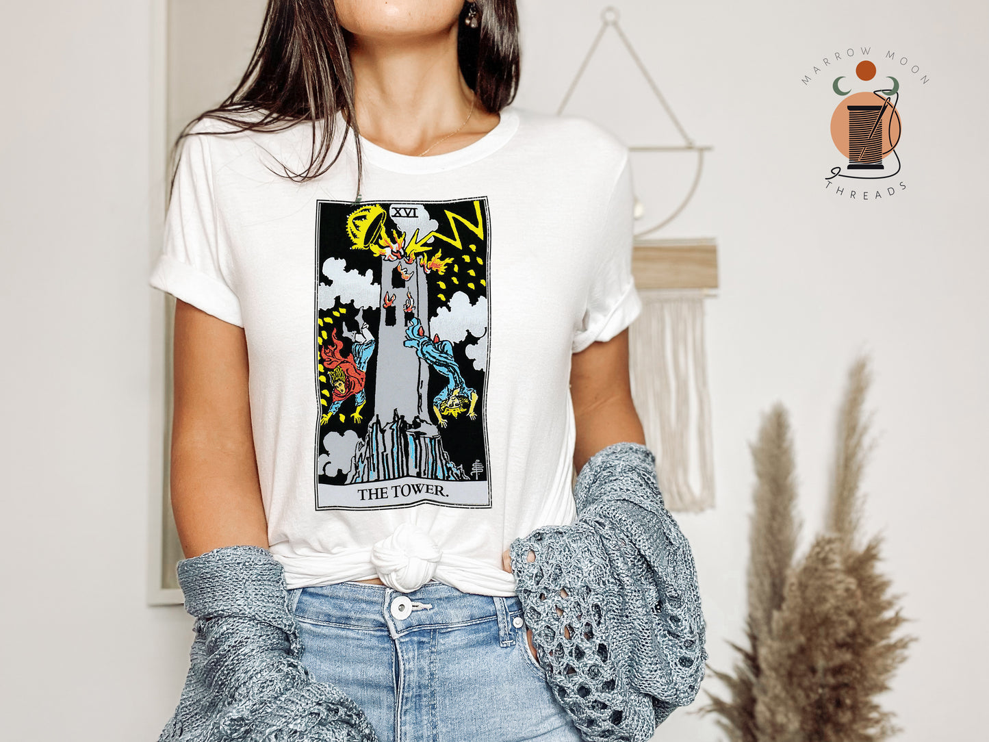 The Tower Tarot Card Shirt Dark Academia Gift for Tarot Readers