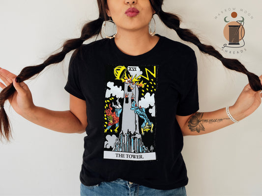 The Tower Tarot Card Shirt Dark Academia Gift for Tarot Readers