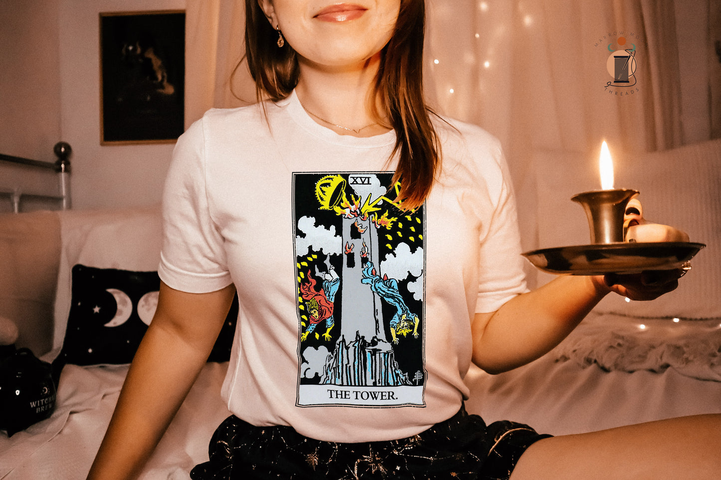 The Tower Tarot Card Shirt Dark Academia Gift for Tarot Readers