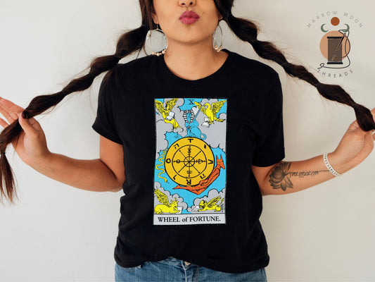 Wheel of Fortune Tarot Card Shirt Dark Academia Gift for Her or Him