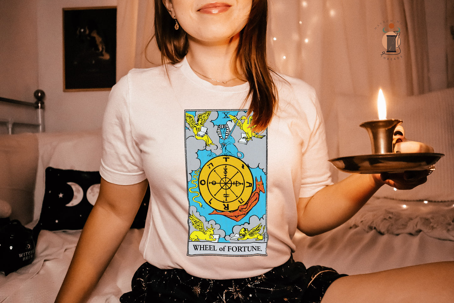 Wheel of Fortune Tarot Card Shirt Dark Academia Gift for Her or Him