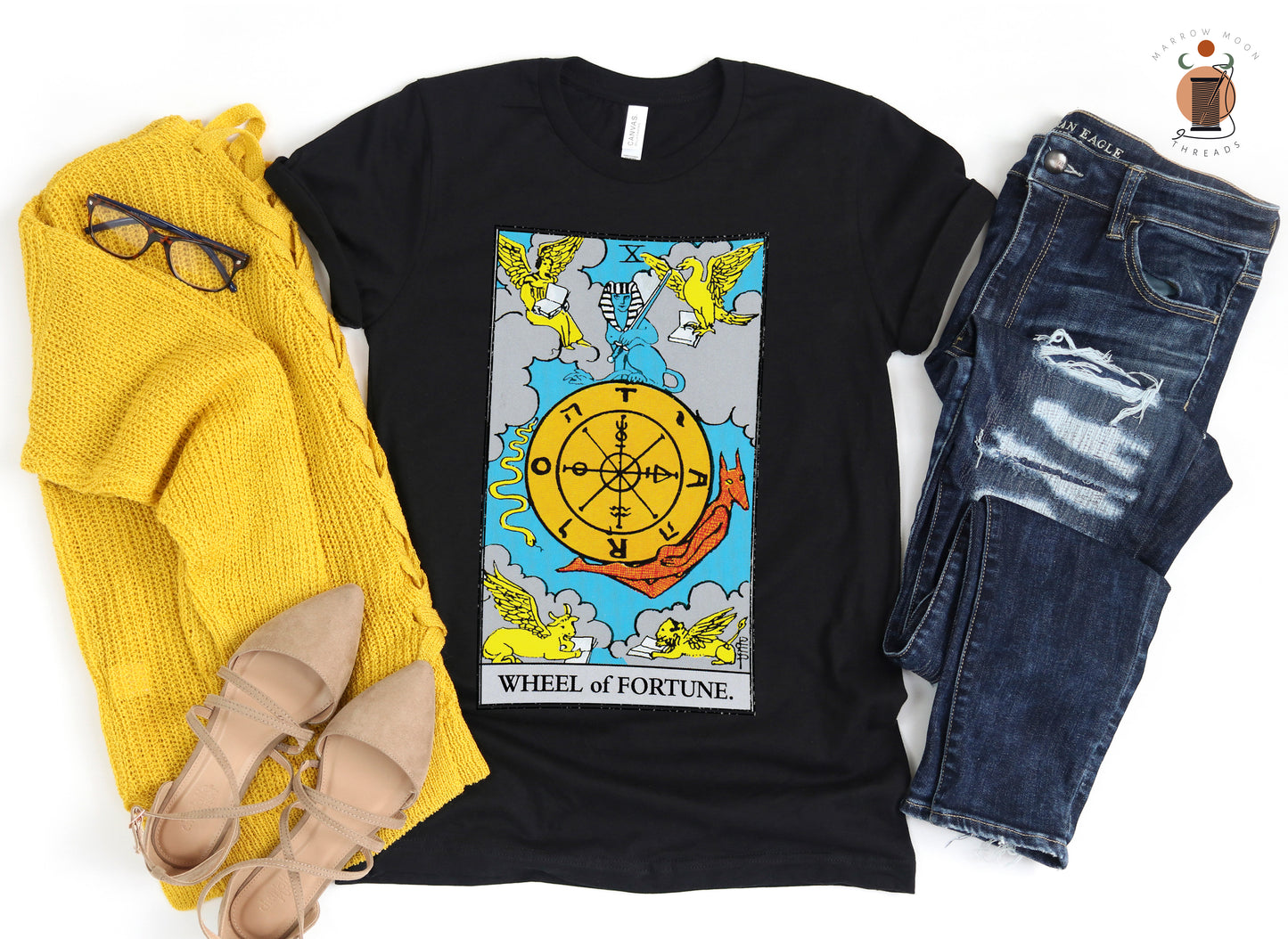 Wheel of Fortune Tarot Card Shirt Dark Academia Gift for Her or Him