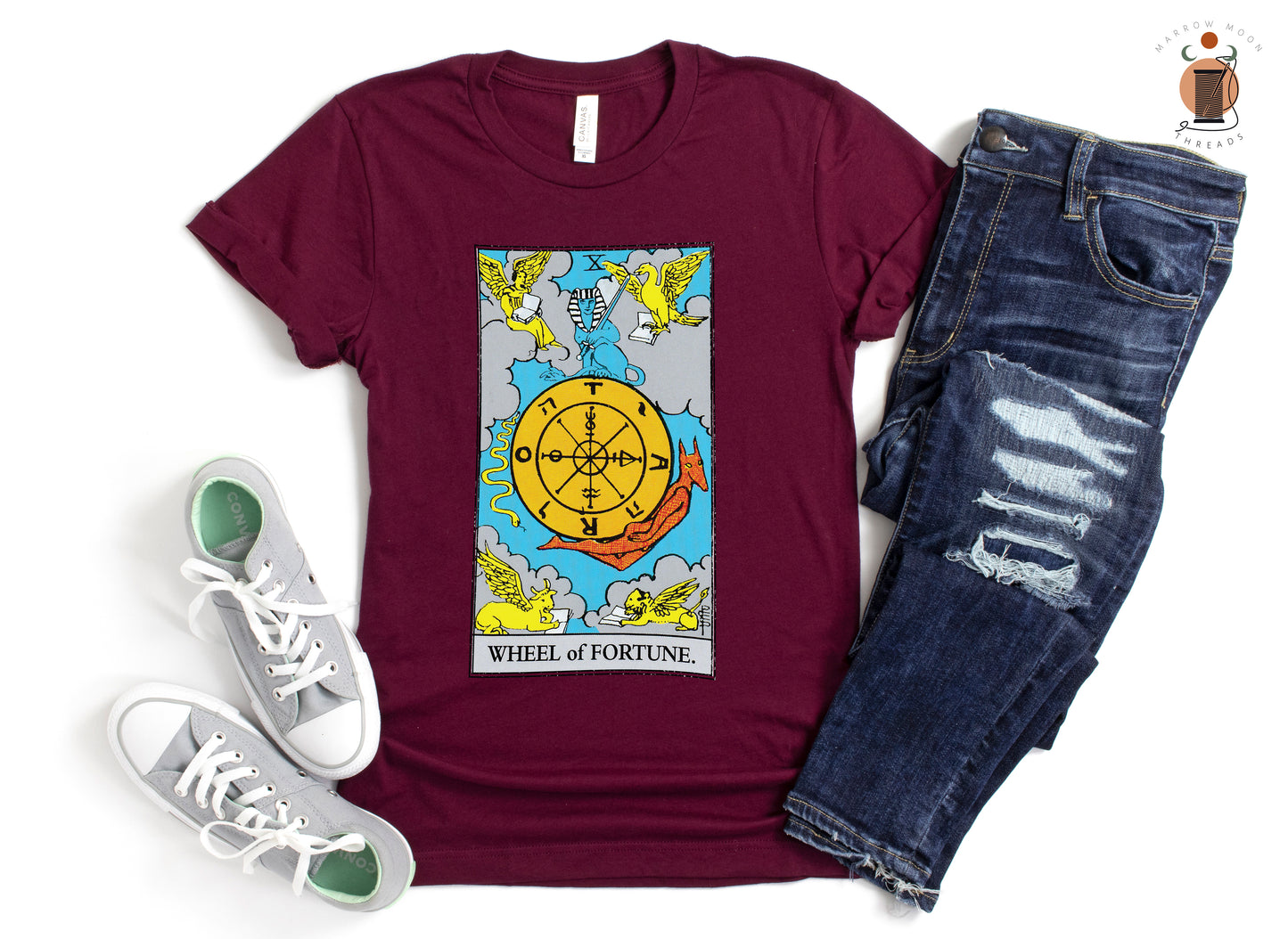 Wheel of Fortune Tarot Card Shirt Dark Academia Gift for Her or Him