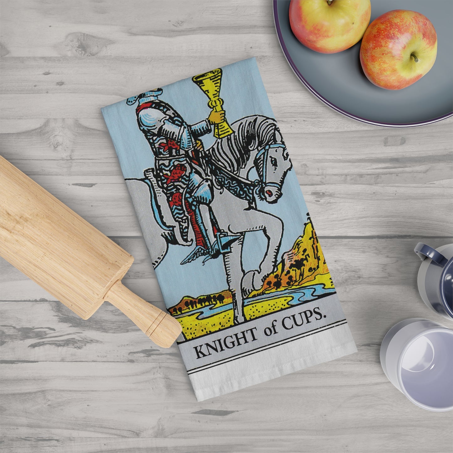 The Knight of Cups Tarot Card Tea Towel Goth Kitchen Decor