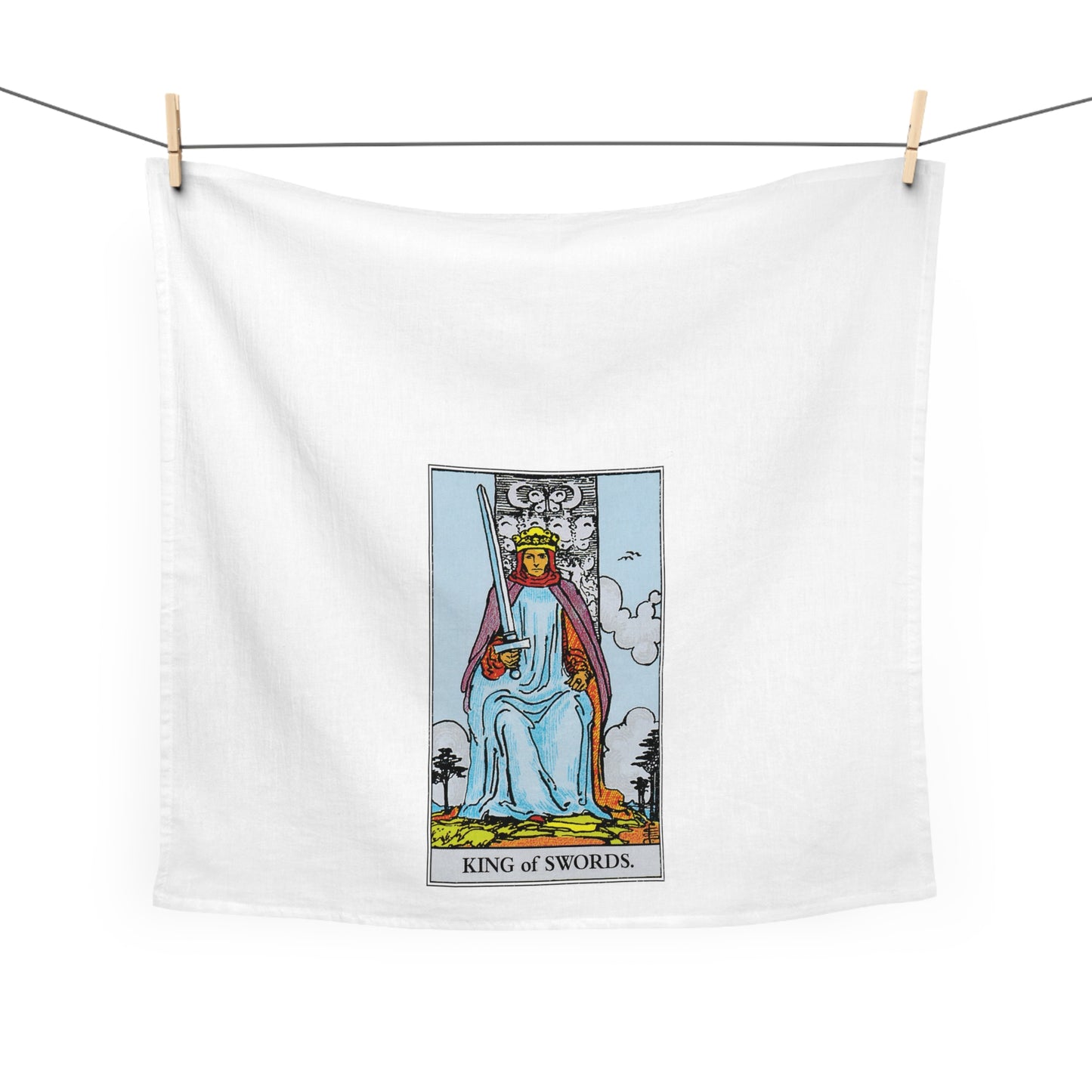 The King of Swords Tarot Card Tea Towel Goth Kitchen Decor