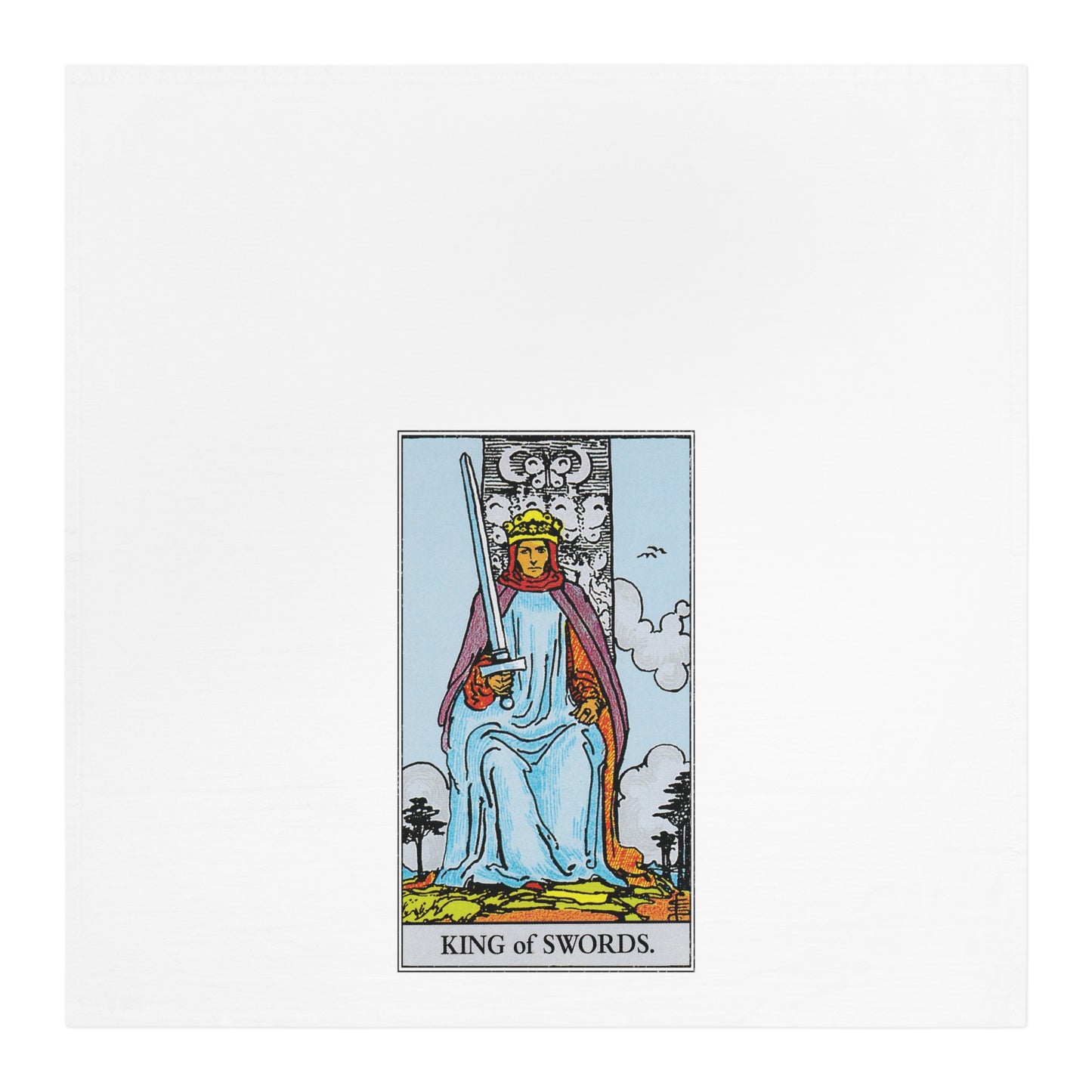 The King of Swords Tarot Card Tea Towel Goth Kitchen Decor