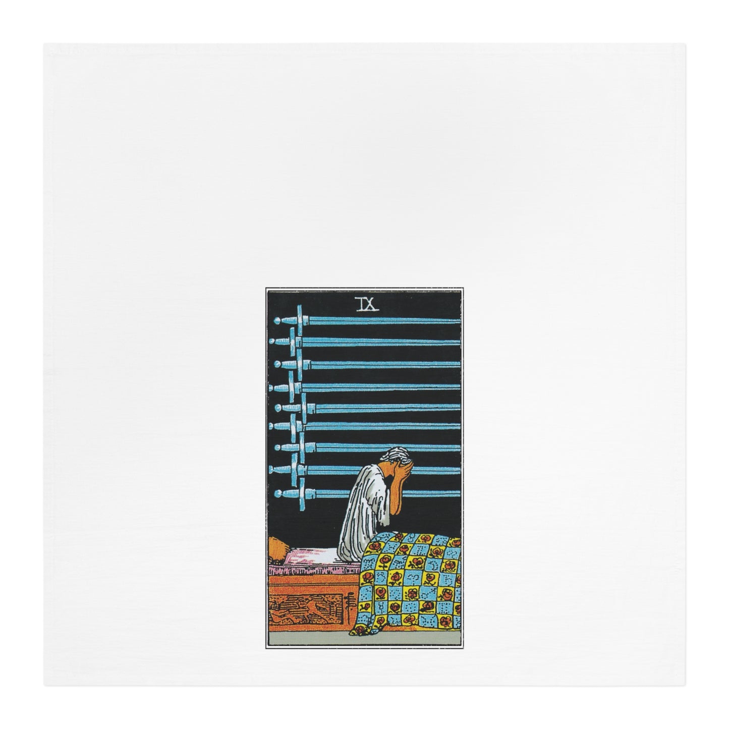 The Nine of Swords Tarot Card Tea Towel Goth Kitchen Decor