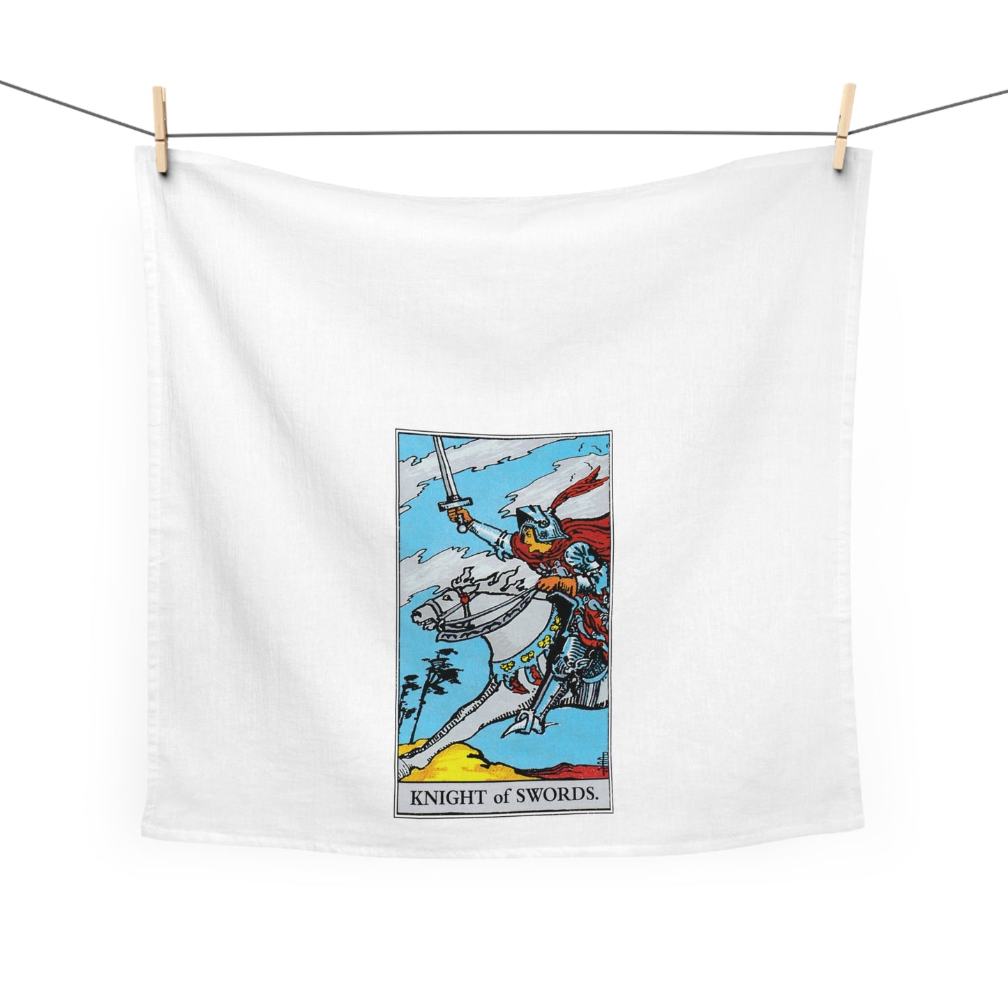 The Knight of Swords Tarot Card Tea Towel Goth Kitchen Decor