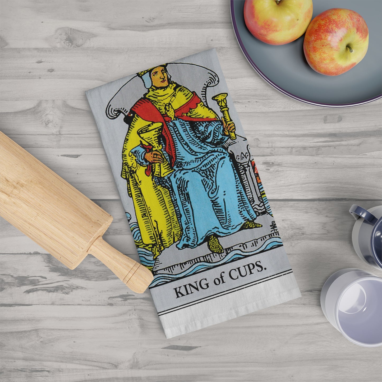 The King of Cups Tarot Card Tea Towel Goth Kitchen Decor