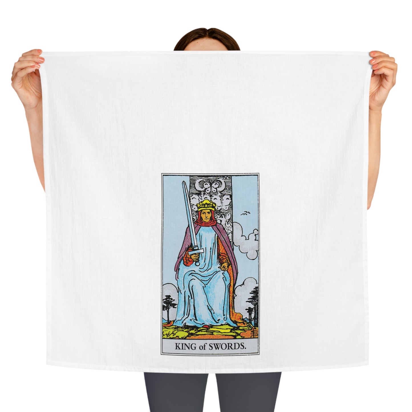 The King of Swords Tarot Card Tea Towel Goth Kitchen Decor