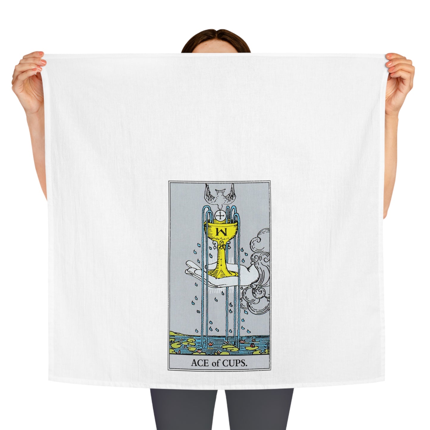 Ace of Cups Tarot Card Tea Towel Goth Kitchen Decor