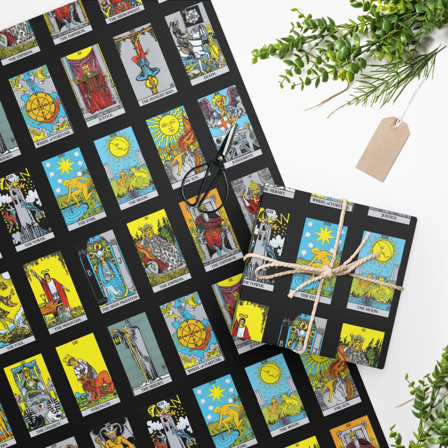 Tarot Card Gift Wrap Gothic Wedding Wrapping Paper Witchy Halloween Gift Wrap