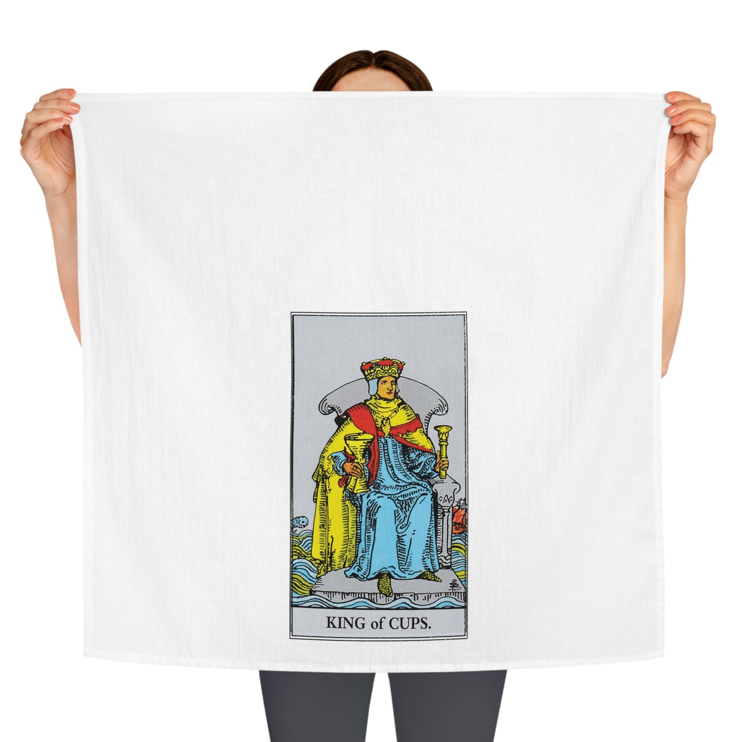 The King of Cups Tarot Card Tea Towel Goth Kitchen Decor