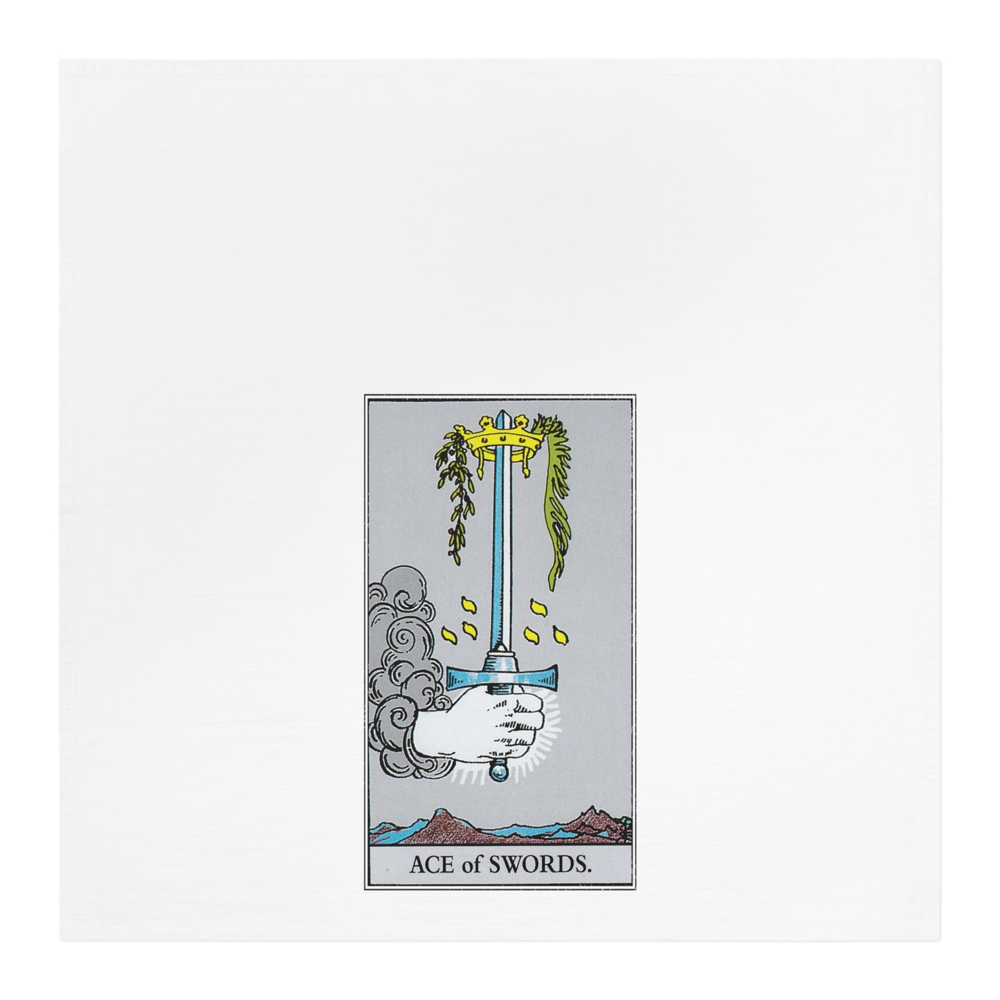 The Ace of Swords Tarot Card Tea Towel Goth Kitchen Decor